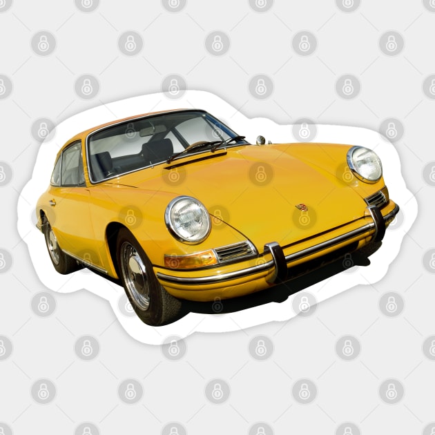 porsche 911 in yellow Sticker by candcretro